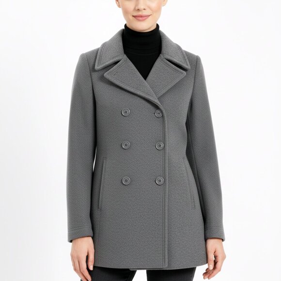 🖤 Calvin Klein Wool & Silk Blend Peacoat - Women (S) - Picture 5 of 7